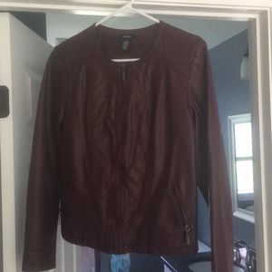 Faux leather bomber jacket by Alfani